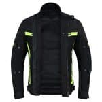 CHAQUETA DE CORDURA PARA VERANO PERFORADA CON FORRO DESMONTABLE EM366 NEGRA FLUOR - Imagen 4
