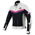 CHAQUETA DE CORDURA PARA VERANO PERFORADA CON FORRO DESMONTABLE EM366 ROJA AZUL NEGRA