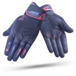 GUANTES DE VERANO  EN PIEL, MALLA  FUSION HOMBRE NEGRO Y ROJO