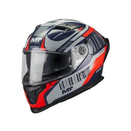 CASCO INTEGRAL MT HELMET BRAKER SV COCKPIT C5 BRILLO ROJO FLUOR AZUL  /ECE 22.06
