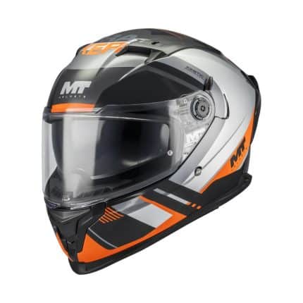 CASCO INTEGRAL MT HELMET BRAKER SV INCEPTION B4 BRILLO NARANJA BLANCO NEGRO /ECE 22.06