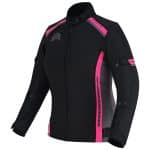CHAQUETA DE MOTO INVIERNO FAST LADY ROSA NEGRA GRIS  EN TEXTIL IMPERMEABLE, TÉRMICO CON PROTECCIONES C.E