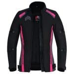 CHAQUETA DE MOTO INVIERNO FAST LADY ROSA NEGRA GRIS  EN TEXTIL IMPERMEABLE, TÉRMICO CON PROTECCIONES C.E - Imagen 3