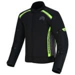 CHAQUETA DE MOTO INVIERNO FAST MAN NEGRA GRIS FLUOR  EN TEXTIL IMPERMEABLE, TÉRMICO CON PROTECCIONES  C.E