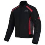 CHAQUETA DE MOTO INVIERNO FAST MAN NEGRA GRIS ROJA  EN TEXTIL IMPERMEABLE, TÉRMICO CON PROTECCIONES  C.E