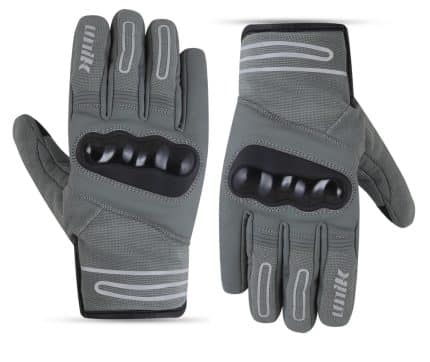 GUANTES DE INVIERNO PARA MOTORISTAS, UNISEX, IMPERMEABLES Y TERMICOS/ UNIK C-07 GRIS