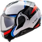 CASCO MODULAR LS2-FF910 ADVANT II TRIPLE WHITE BLUE RED BLANCO AZUL ROJO -ECE 22.06.