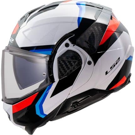 CASCO MODULAR LS2-FF910 ADVANT II TRIPLE WHITE BLUE RED BLANCO AZUL ROJO -ECE 22.06.