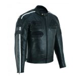 CHAQUETA DE MOTO EN CUERO ROXTON FIRE PIEL  ENVEJECIDO CAFE RACER  CON FORRO Y PROTECCIONES CE - Imagen 2