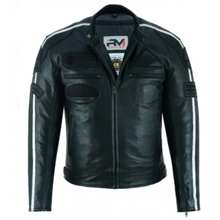 CHAQUETA DE MOTO EN CUERO ROXTON FIRE PIEL  ENVEJECIDO CAFE RACER  CON FORRO Y PROTECCIONES CE