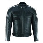 CHAQUETA DE MOTO EN CUERO ROXTON FIRE PIEL  ENVEJECIDO CAFE RACER  CON FORRO Y PROTECCIONES CE - Imagen 4