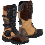 BOTAS DE MOTO SUZUKA CAÑA ALTA MARRON ADVENTURE TOURING TRAIL EN PIEL CON PROTECCIONES CE
