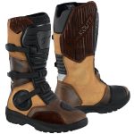 BOTAS DE MOTO SUZUKA CAÑA ALTA MARRON ADVENTURE TOURING TRAIL EN PIEL CON PROTECCIONES CE