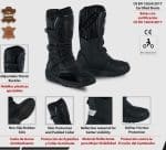 BOTAS DE MOTO SUZUKA CAÑA ALTA NEGRO ADVENTURE TOURING TRAIL EN PIEL CON PROTECCIONES CE - Imagen 2
