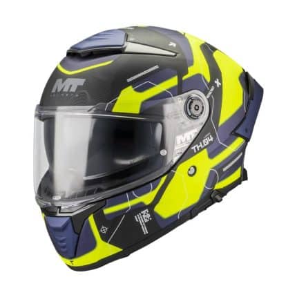 CASCO INTEGRAL MT HELMET THUNDER 4 SV LUMEX B27 MATE AMARRILO AZUL  /ECE 22.06