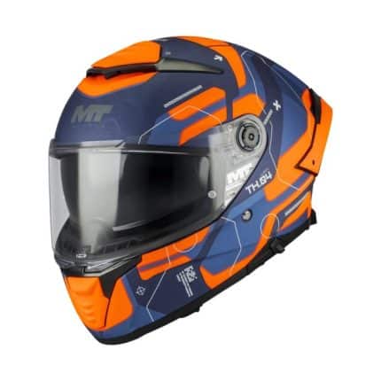 CASCO INTEGRAL MT HELMET THUNDER 4 SV LUMEX C24 MATE AZUL NARANJA /ECE 22.06