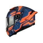 CASCO INTEGRAL MT HELMET THUNDER 4 SV LUMEX C24 MATE AZUL NARANJA /ECE 22.06 - Imagen 2