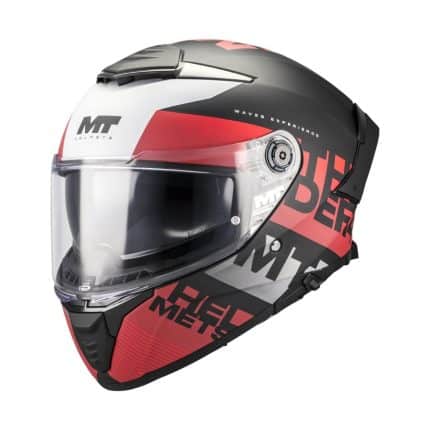 CASCO INTEGRAL MT HELMET THUNDER 4 SV WAVES B5 MATE  ROJO BLANCO NEGRO  /ECE 22.06