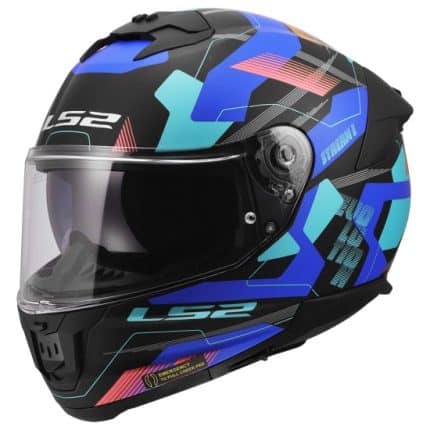 CASCO INTEGRAL DE LS2 -FF808 STREAM II MIKA BLACK BLUE-06/ NEGRO AZUL