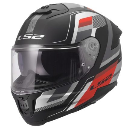 CASCO INTEGRAL DE LS2 -FF808 STREAM II VINTAGE BLACK GREY RED-06/ NEGRO GRIS ROJO