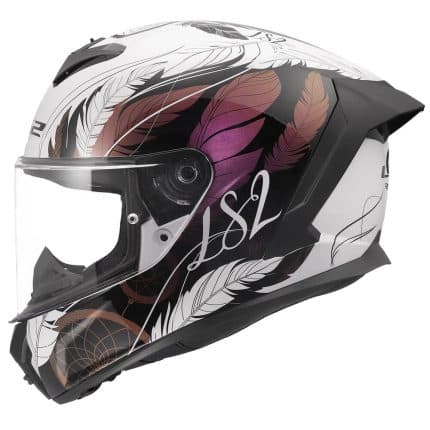 CASCO INTEGRAL LS2- FF820 RAPID III BOHO WHITE BLACK PINK .ECE 22.06/ BLANCO NEGRO ROSA