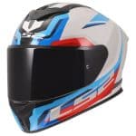 CASCO INTEGRAL LS2-FF820 RAPID III HYPER WHITE BLUE RED .ECE 22.06/ BLANCO AZUL ROJO - Imagen 2