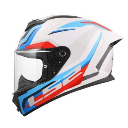 CASCO INTEGRAL LS2-FF820 RAPID III HYPER WHITE BLUE RED .ECE 22.06/ BLANCO AZUL ROJO