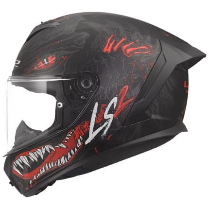 CASCO INTEGRAL LS2- FF820 RAPID III KAIJU II BLACK RED WHITE .ECE 22.06/ NEGRO ROJO BLANCO