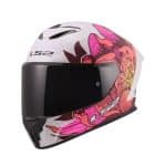 CASCO INTEGRAL LS2-FF820 RAPID III POPPIES II WHITE PINK ECE 22.06/ BLANCO ROSA - Imagen 2