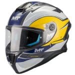 CASCO INTEGRAL HELMET MT TARGO S OUTSIDE C3 BRILLO AZUL BLANCO AMARILLO /ECE 22.06