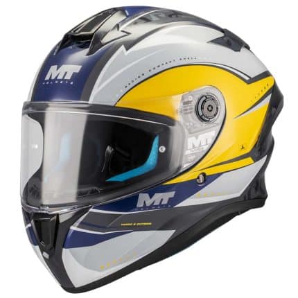 CASCO INTEGRAL HELMET MT TARGO S OUTSIDE C3 BRILLO AZUL BLANCO AMARILLO /ECE 22.06