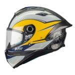 CASCO INTEGRAL HELMET MT TARGO S OUTSIDE C3 BRILLO AZUL BLANCO AMARILLO /ECE 22.06 - Imagen 2