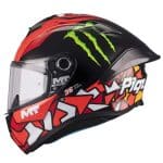 CASCO INTEGRAL HELMET MT TARGO S REPLICA PIQUERAS B5 BRILLO NEGRO ROJO /ECE 22.06