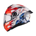 CASCO INTEGRAL HELMET MT TARGO S YAMANAKA 2025 A5 BRILLO BLANCO ROJO AZUL /ECE 22.06
