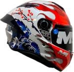 CASCO INTEGRAL HELMET MT TARGO S YAMANAKA 2025 A5 BRILLO BLANCO ROJO AZUL /ECE 22.06 - Imagen 2