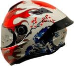CASCO INTEGRAL HELMET MT TARGO S YAMANAKA 2025 A5 BRILLO BLANCO ROJO AZUL /ECE 22.06 - Imagen 4